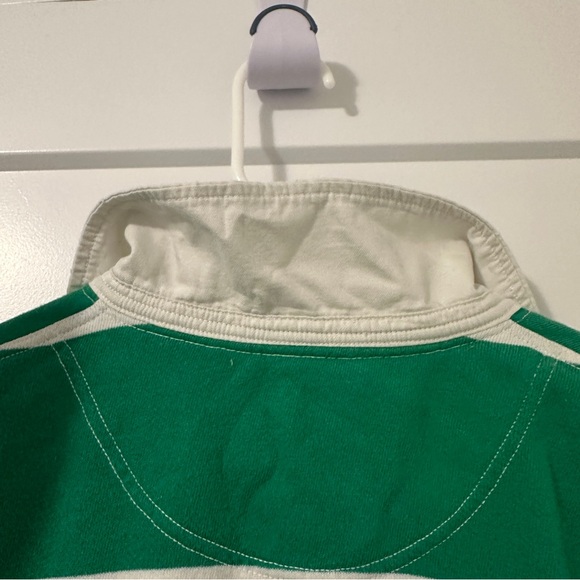 Aerie Green White Stripe Prep Rally Rugby Sweatshirt Oversized Size XS Women’s - Picture 12 of 14